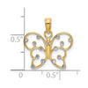 14k and White Rhodium Butterfly Charm