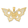 14k Two-tone Diamond-cut Butterfly Charm
