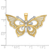 14k Two-tone Diamond-cut Butterfly Charm