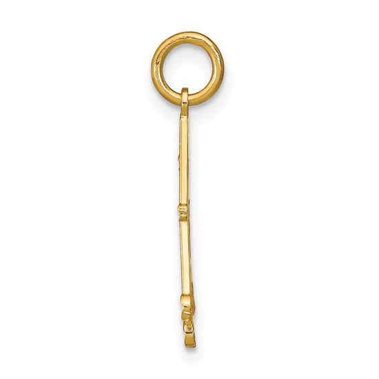 14K with White Rhodium Diamond-cut Chandelier Charm