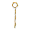 14k and White Rhodium Diamond-cut 3-Circle Charm