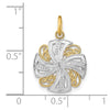 14K and White Rhodium Pinwheel Medallion Charm