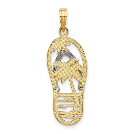 Gold Polished Flip Flop Pendants