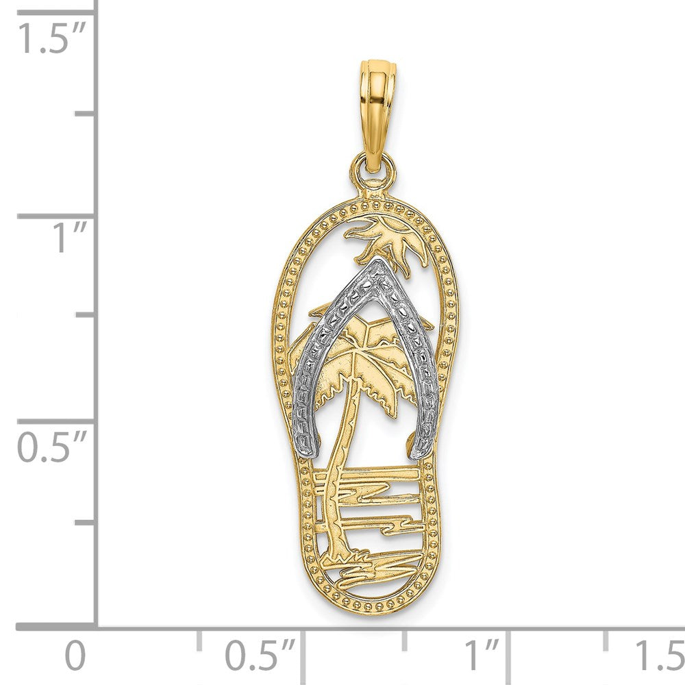 Gold Polished Flip Flop Pendants
