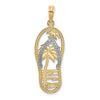 Gold Polished Flip Flop Pendants