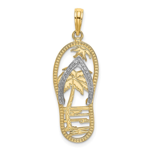 Gold Polished Flip Flop Pendants