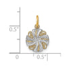14K and White Rhodium Diamond-cut Mini Pinwheel Medallion Charm