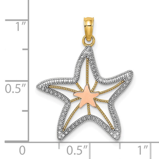 Gold Polished Starfish Pendants
