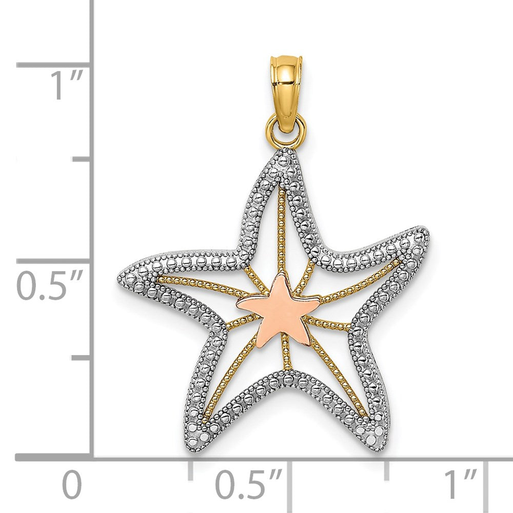 Gold Polished Starfish Pendants