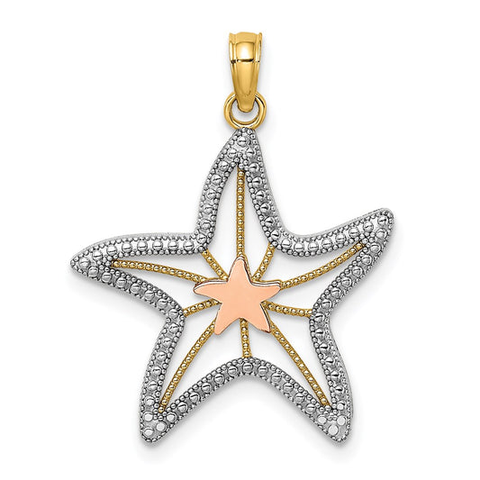 Gold Polished Starfish Pendants