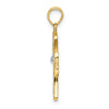 14K and White Rhodium Textured Cross Charm