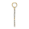 14K and White Rhodium Polished and Textured Cut-Out HOPE Angel Charm