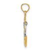 14k Two-Tone Polished Half Moon and Dangle Star Pendant