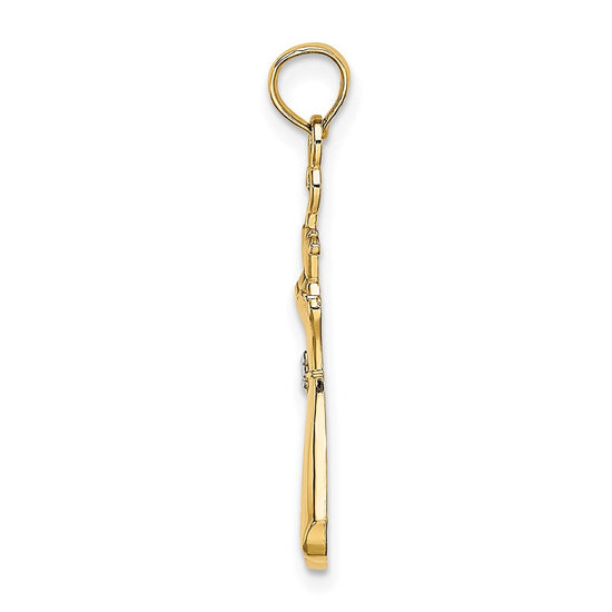14K and White Rhodium Dress with Flower Charm