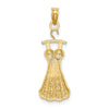 14K and White Rhodium Dress with Flower Charm