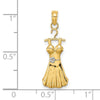 14K and White Rhodium Dress with Flower Charm