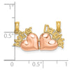 14k Two-Tone MOTHER and DAUGHTER 2-Piece Break-Apart Hearts Charm
