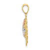 14k Two-tone and White Rhodium I LOVE YOU Filigree Heart with Flowers Charm