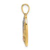 14k Two-tone with White Rhodium GRANDMA In Filigree Heart with Flowers Charm