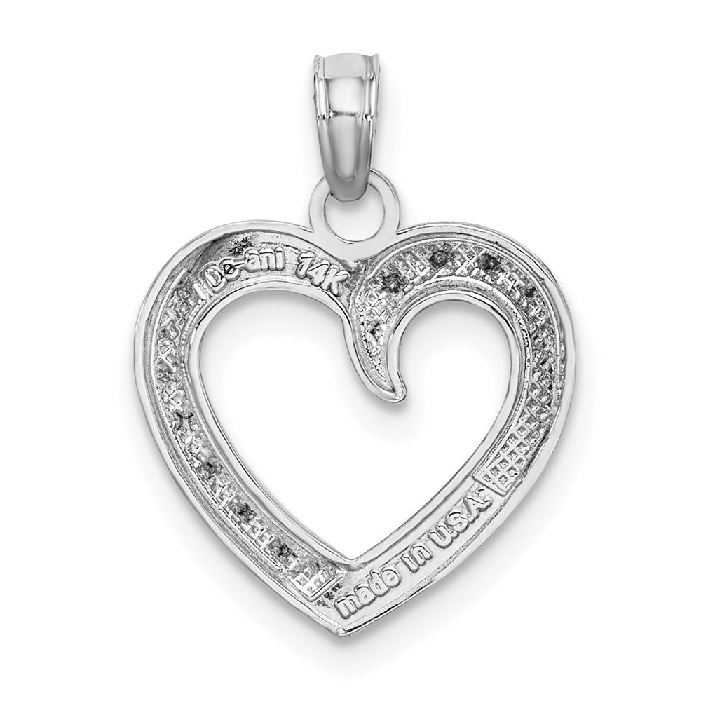 Gold and Rhodium Textured Heart Pendant