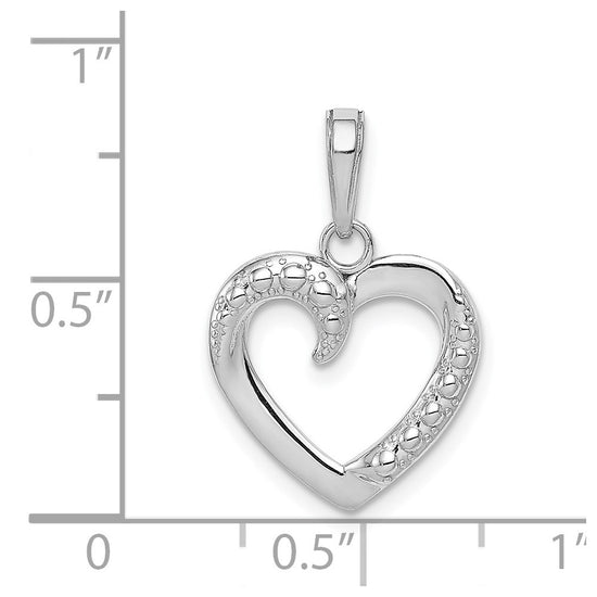 Gold and Rhodium Textured Heart Pendant