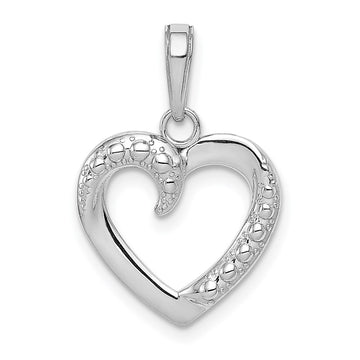 Gold and Rhodium Textured Heart Pendant