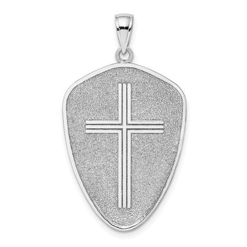 Gold Shield Cross Pendant