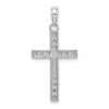 14K White Gold Beaded Block Cross Charm