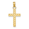 14k Diamond-cut Cross Pendant