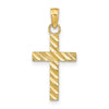 14k Diamond-cut Cross Pendant