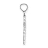 14k White Gold Diamond-cut Cross Pendant