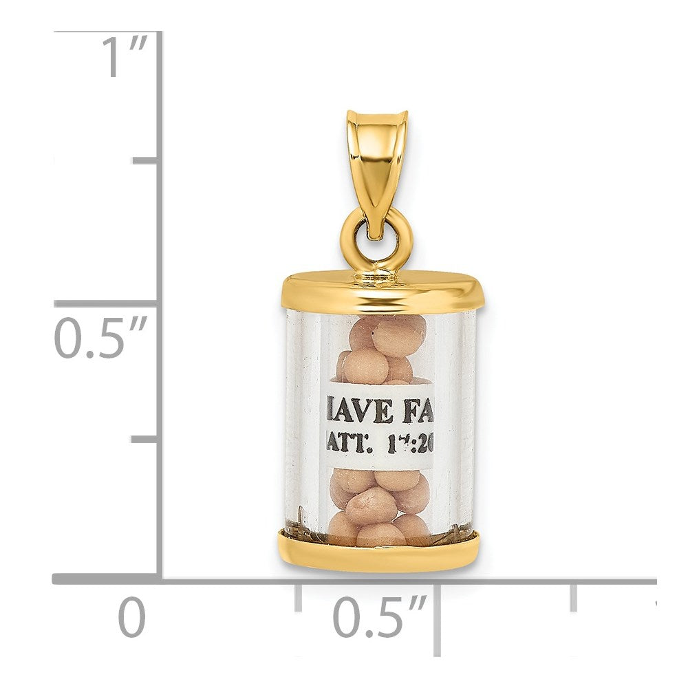 14K 3-D Mustard Seeds with Matthew 17:20 Scroll Inside Pendant