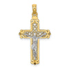 14k Two-tone Fancy Crucifix Charm