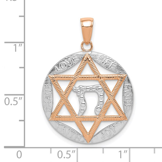 Gold Star of David Chai Pendants