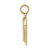 14K and White Rhodium Polished and Textured Open Heart Pendant