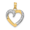 Gold and Rhodium Textured Heart Pendant
