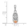 Gold 3D Two-tone Baby Shoe Charm