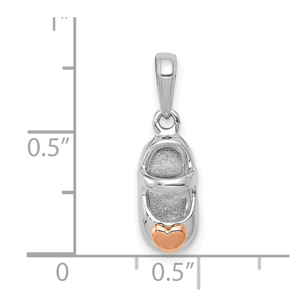 Gold 3D Two-tone Baby Shoe Charm