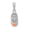 Gold 3D Two-tone Baby Shoe Charm