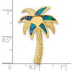 14k Lab Created Opal Palm Tree Omega Slide