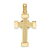 14K Polished -X- Center Cross Charm