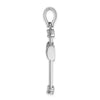 14k White Gold Polished -X- Center Cross Charm