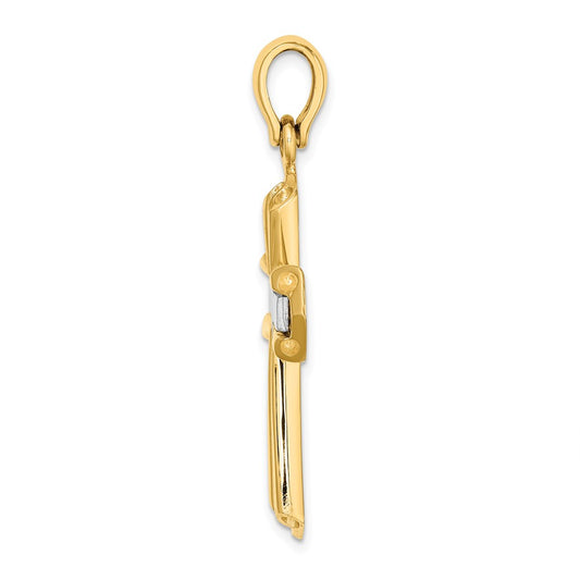 Gold Two-Tone Cross Pendant