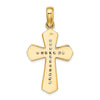 14K Two-tone Polished Cross Charm