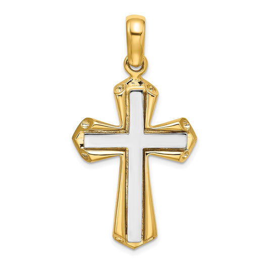 Gold Two-Tone Cross Pendant