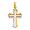 14K Two-tone Polished Cross Charm