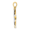 14K and White Rhodium Cross Charm