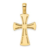 14K and White Rhodium Cross Charm