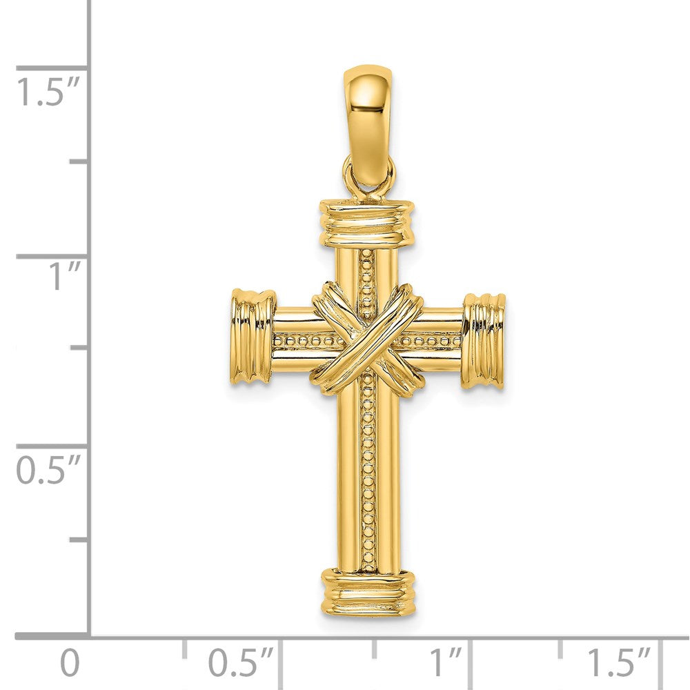 14k Polished -X- Center Cross Charm