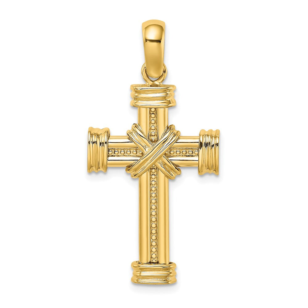 14k Polished -X- Center Cross Charm